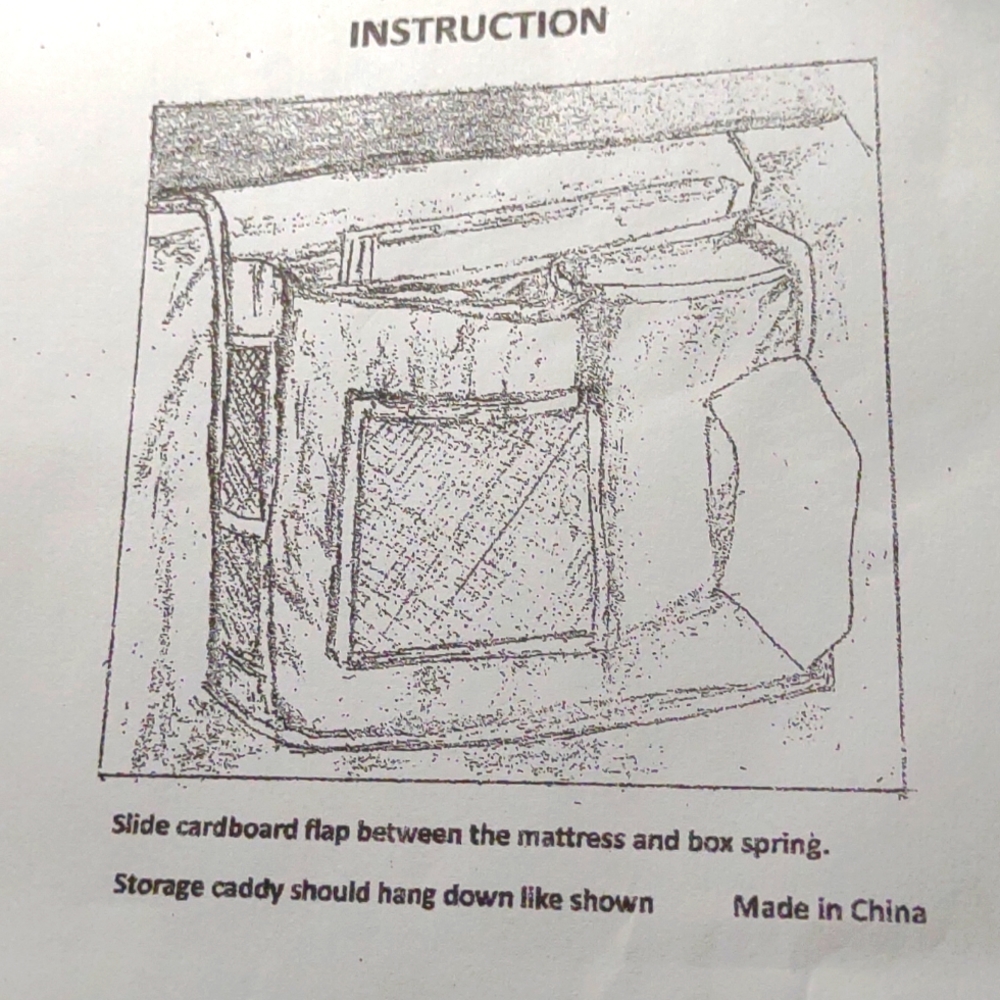 Storage caddie for your bed.  Flap goes between mattress.